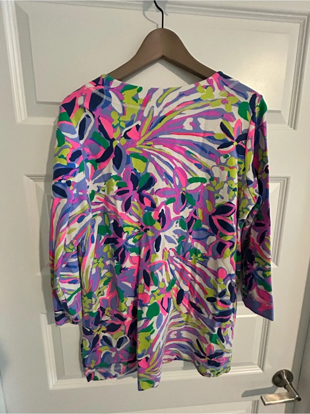 Lilly Pulitzer Justina Top Purple Pink Multi Size L